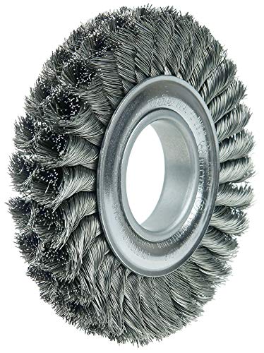 Image of Weiler 09180 6 inch Standard Twist Knot Wire Wheel, .016 inch Steel Fill, 2 inch Arbor Hole, Made in The USA (Pack of 5)