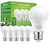 Grow Light Bulbs, Briignite LED Grow Light Bulb A19 Bulb, Full Spectrum Grow Light Bulb, Plant Light Bulbs E26 Base, 11W Grow Bulb 100W Equivalent, Grow Light for Indoor Plants, Seed Starting, 6 Pack