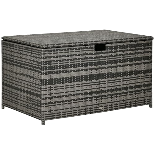 Outsunny 113 Gallon Rattan Deck Storage Box