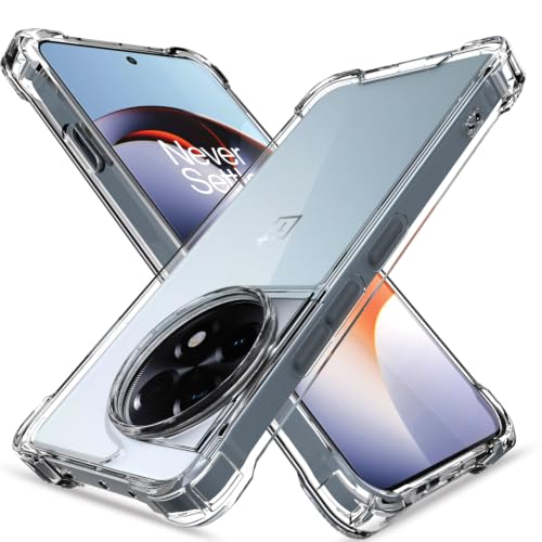 Image of Outlouders Back Cover for OnePlus 11R 5G Clear Transparent PC + TPU Bumper Case with Raised Edges for Shockproof Protection (Transparent)