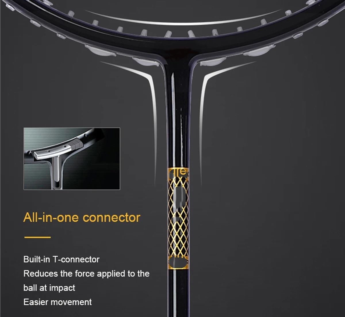 Badminton Set Racchetta da Badminton in Fibra di Carbonio e Lega Titanio 4U 85g Attrezzatura Sportiva Allenamento