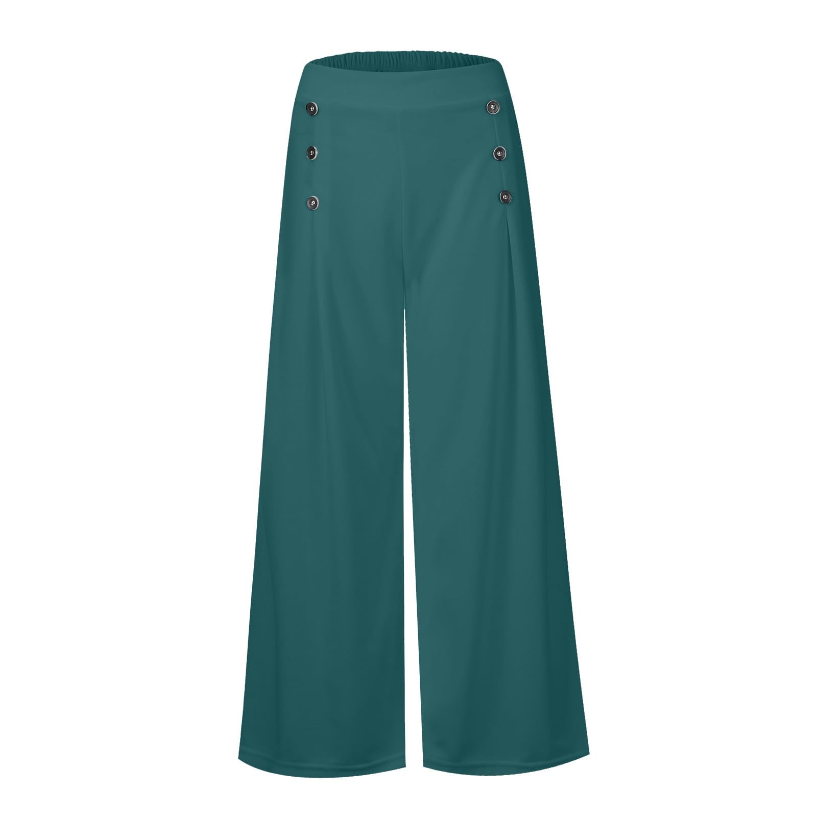 Schlaghose Damen High Waist Elegant Einfarbig Palazzo Hose Weites Bein Zweireiher Hosen Lang Sommer Marlene Pants Lounge Hosenrock Ausgestellte Freizeithose Sommerhose Haremshose Paperbaghose
