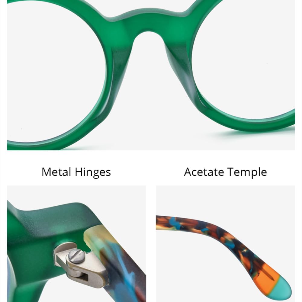 MUTYNE Occhiali da vista in acetato opaco multicolore Montatura da uomo Occhiali da vista rotondi grandi retrò Occhiali da vista da donna