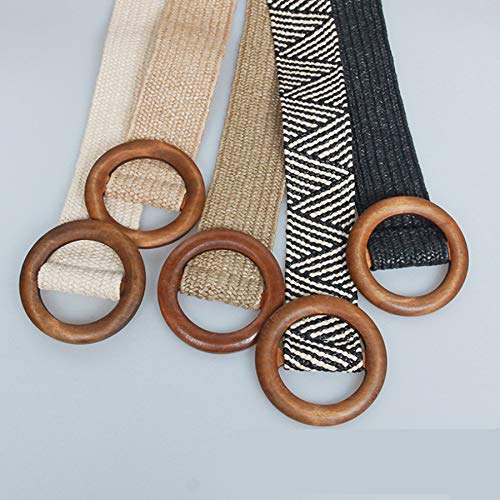 Womens Braided Vintage Wide Elastic Stretch Waist Belt Retro Cinch Belt Braided Belt for Women Lady apricot (35in)4