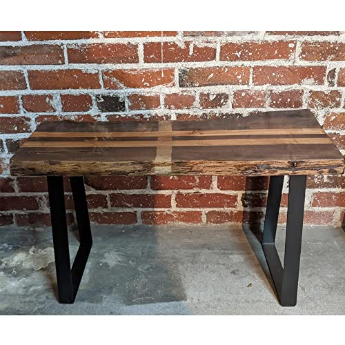 Alxeh 8 Inch Trapezoid Table Legs Black, Diy Furniture Metal Legs For Coffee Table, Bench Stool Legs Cabinet End Table Feet - Set Of 2 #TOP6