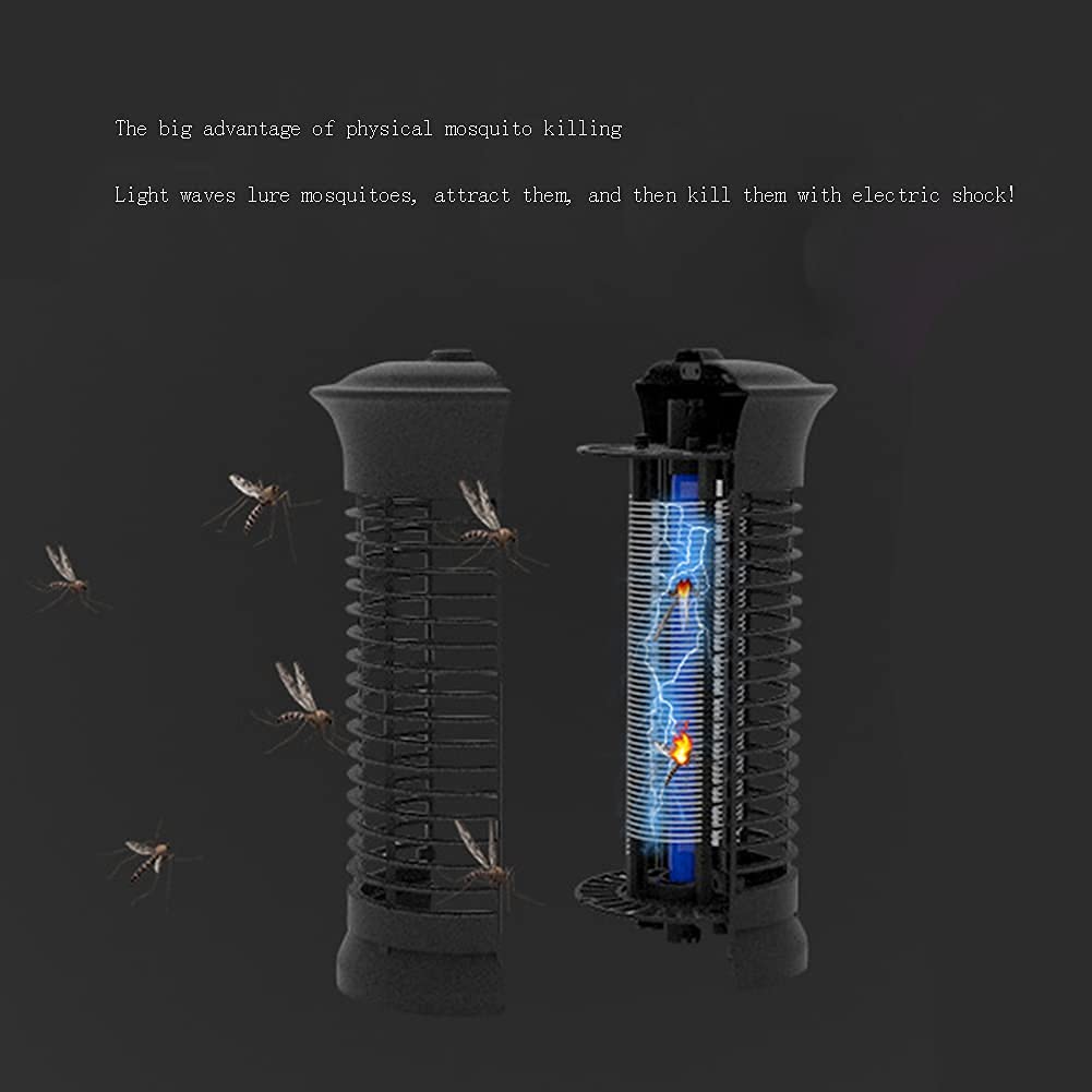Lámpara para Matar Mosquitos, lámpara Trampa para Matar Insectos Mosca eléctrica Atracción de luz Ultravioleta de 360 ° Mata Mosquitos eléctrico para Interiores, hogares, cocinas, oficinas, Patios