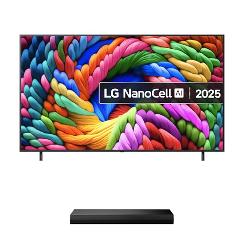 LG 75NANO90A6B (2025) 75-Inch NanoCell AI 4K UHD HDR Smart TV bundle with US20A Bluetooth Soundbar 2.0 Channel
