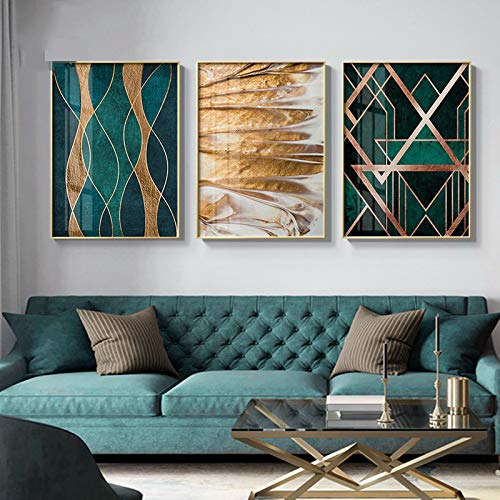 Toile peinture nordique géométrique moderne, affiche murale abstraite salon et chambre 50x70