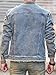 BULUWIE Blue Jean Jacket Men, Men's Oversized Denim Jacket Distressed Ripped Slim Fit Stretch Trucker Jackets Washed Classic Fashion Casual Denim Jacket Coat Streetwear, 8012, S