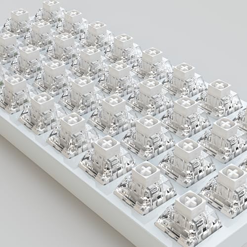 Image of Kailh Box White Clicky Keyboard Switch,3-pin 45gf Pre-Lubed Dustproof Waterproof RGB SMD Key Switches for 3D Prints and Mechanical Gaming Keyboard(White,72pcs)