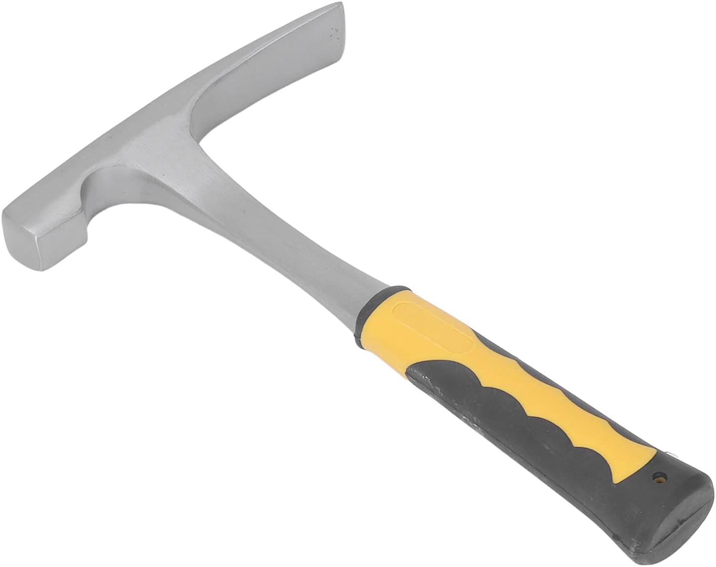 Focket Rock Hammer, High Carbon Steel Polished Pointed Tip Geological Hammer, Rock Pick with Non Slip Shock Absorbing Handle for Prospecting Mining Geological Surveys Gold Mining (Flat Head)