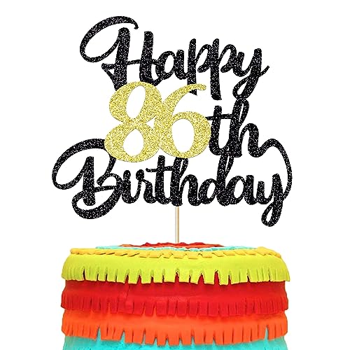 Image of 86th Happy Birthday cake topper happy birthday cake decoration 86th birthday party decoration gift plugin