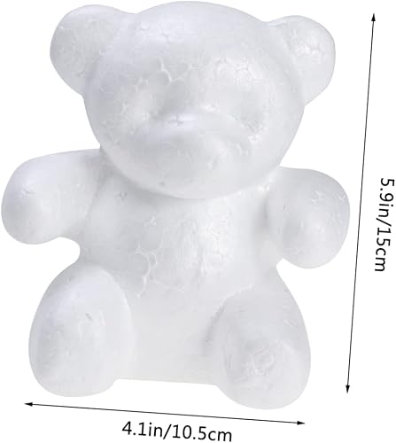 Miniatura 7 de EXCEART Bolas de poliestireno, 3 unidades, mini osos de espuma para manualidades, 5.9 in, bola de espuma suave, modelado en forma de oso, formas de