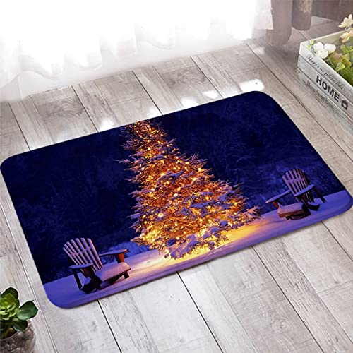 Tapis interieur or violet sapin de Noel paillasson absorbant anti-derapant pour cuisine