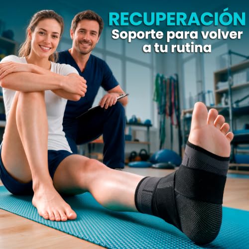 Miniatura 4 de Nativodex Tobillera Para Estabilizar Y Prevenir Torceduras, Soporte Y Compresión Para Lesiones En El Tobillo, Deportiva Con Ajuste Personalizado, Para Ambos Pies