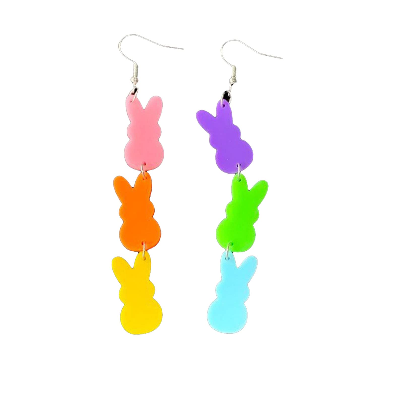 GenericWomen Earrings for Ramadan Mother's Day Acrylic Easter Bunny Eggs Earings Easter Rabbit Earrings Dangle Drop Bunny Jewelry For Women Girls Charm Gift Fun Earrings for Women Dangling