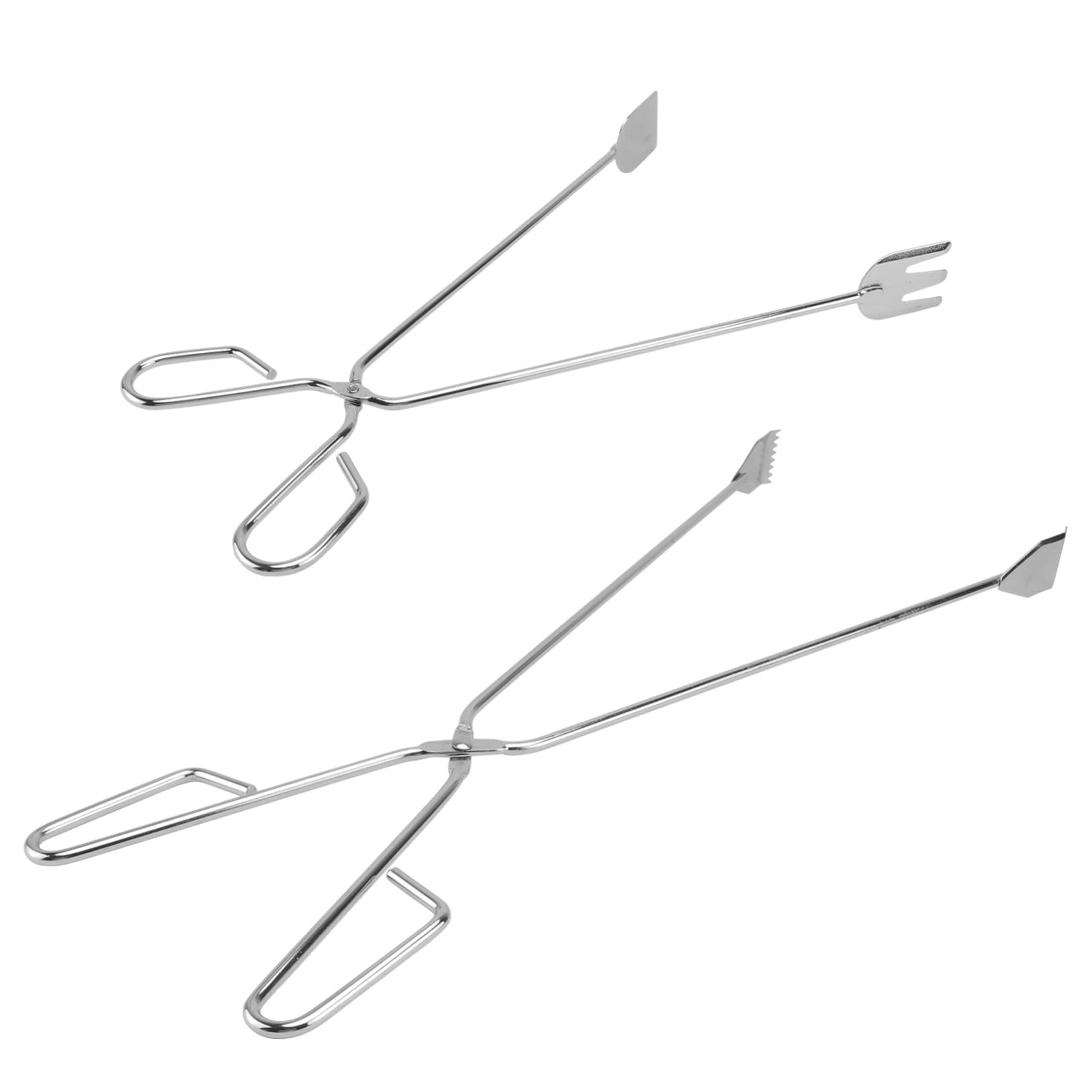 KONTONTY 2Pcs Long Clamp Heavy Duty Charcoal Tongs for Outdoor Grilling Ergonomic Design for Lengthened Firewood Tweezers for Home Parties