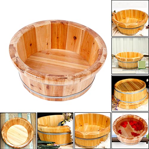 Pie de tina de madera de cedro para spa y masaje miniatura 4