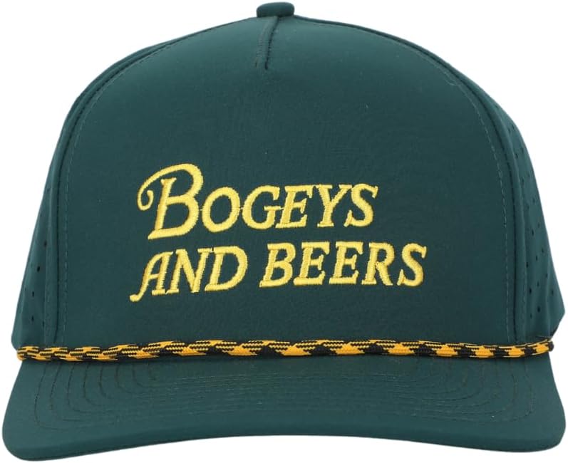 Bogeys and Beers Cooling Performance Golf Hat | Adjustable and Breathable | Funny Golf Hat Green