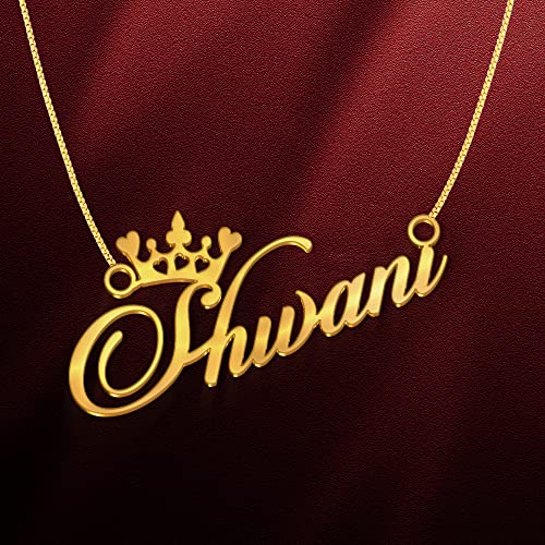 Image of Shivani Cursive Gold & Silver Name Pendant Necklace, Best Jewelry Gift for Girls.