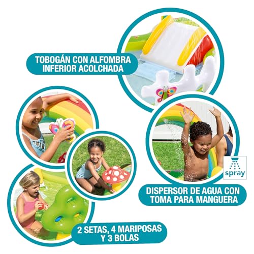 Miniatura 3 de Intex 57154 - Piscina Infantil Hinchable Con Dispersor De Agua Y Tobogan Jardin, Centro De Juegos Para Niños