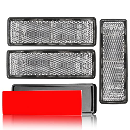 AGRISHOP 4X Catadioptrico Remolque,Reflectantes Remolque Catadioptrico Adhesivo,Reflectors Blanco Rectangularpara Remolque ,97.7x32x9mm,Catadioptrico Bicicleta(Rectangulares/Adhesivo/Blanco) Cover