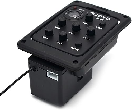 Miniatura 3 de JOYO JE-307 5-Band EQ Equalizer Guitarra Acústica Piezo Pickup Preamp Sistema de sintonizador con pantalla LCD