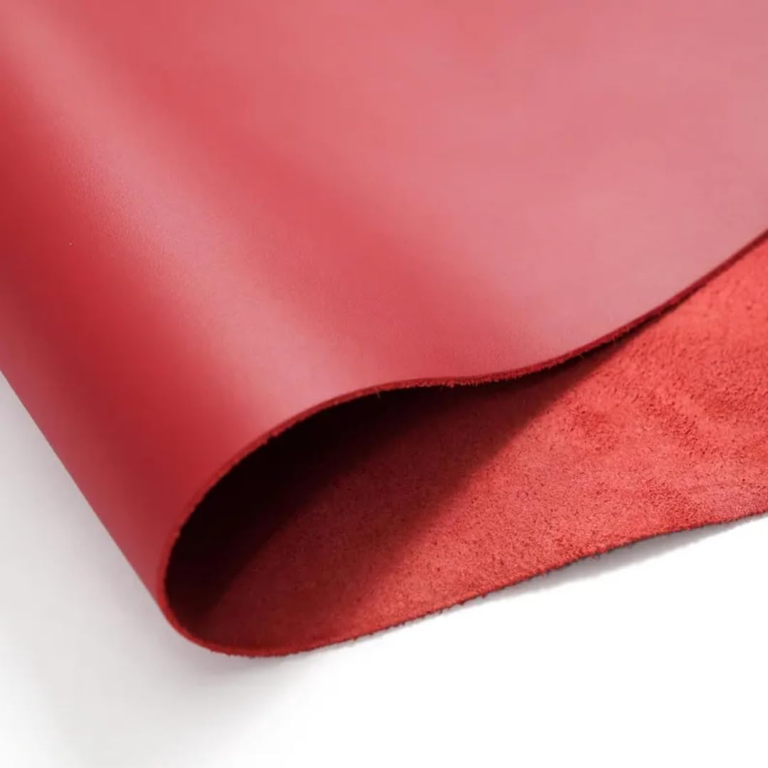 Lambskin Leather Sheet for Craft Premium Genuine Leather Skin Crafting Sewing DIY Butter Soft Finish Perfect Thickness Wallets Patchwork Apparel Repairs (Red, A4 (21 x 30 cm))-picture-18