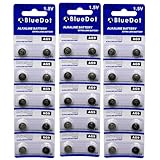 BlueDot Trading AG9, SR45, SG9, LR45 Alkaline Button Cell Batteries for Hearing aids, Watches, calculators, thermometers, Toys, and More Quantity 30 Count