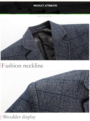 Men's Casual Cotton Blend Suit Jacket Vintage Non-Ironing Plaid Blazers Sport Coat Jackets Business Casual Suits3