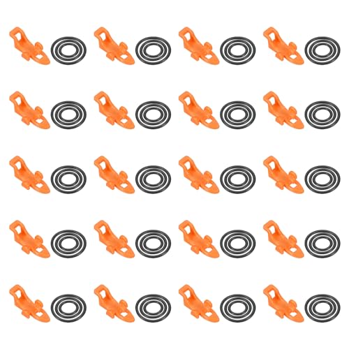Porte-Hameçon de Pêche PATIKIL en Plastique Orange avec 20 Pièces et Bagues