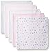 BON BEBE Girls' Assorted 5 Pack Receiving Blankets, Pink Hearts/Butterflies, New Born