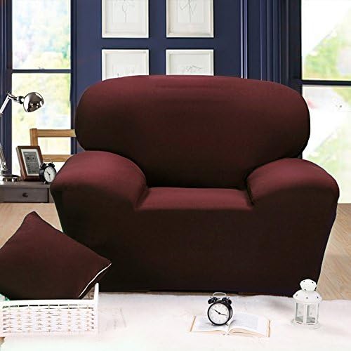 rayinblue Sofa Cover 1 2 3 4 Seater Slipcover Easy Stretch Elastic Fabric Sofa Protector Slip Cover Washable (1 Seater/S, Wine Red)