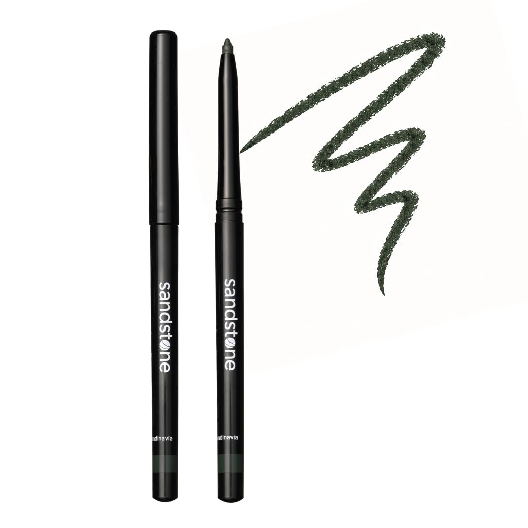 Sandstone Scandinavia Hypoallergener Augenstift Grün – Wasserfester Eyeliner für empfindliche Augen – Parfümfrei, vegan & langanhaltend