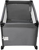 Vista 5 de MTWML Cuna portátil para bebé, cuna 3 en 1 y patio de bebé y cambiador con ruedas, configuración de 1 segundo con bolsa de viaje, mosquitera