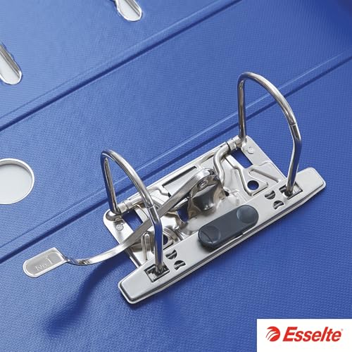 Esselte 624291 - Archivador de Palanca con Anillas Essentials, de PP, Mecanismo Estándar, con Capacidad de 500 Hojas A4, 3 Unidades, Azul, 75 mm, Certificado FSC, Etiqueta en el Lomo Reemplazable - imagen 4