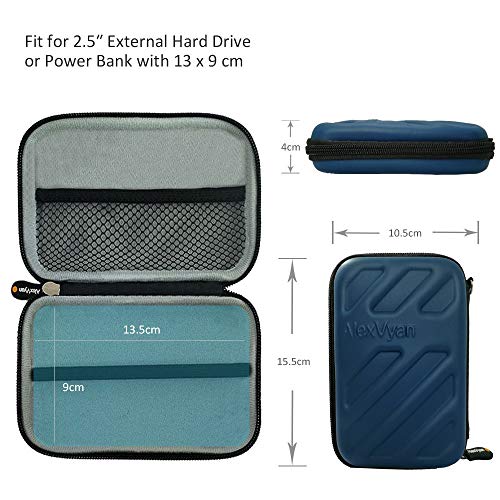 Image of AlexVyan - Shock Proof External Hard Disk Case Protector for 2.5 Inch Seagate Expansion 1TB Wired External USB 3.0 2.0 Hard Drive Disk (500 GB, 500GB,1TB, 1 TB, 2TB 2 TB ,1.5TB 1.5 TB 3TB 3 TB Compatible) Cover HDD Case Casing Carry Bag Pouch Sleeve Enclosure (Blue Bubble)