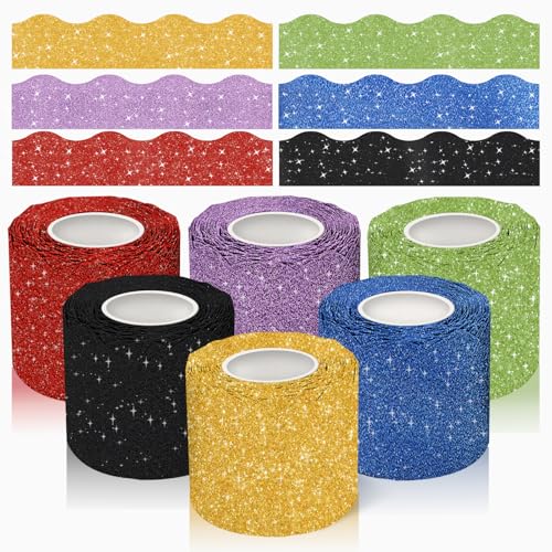 6 Rolls 300 ft Colorful Classroom Bulletin Board Borders Scalloped...