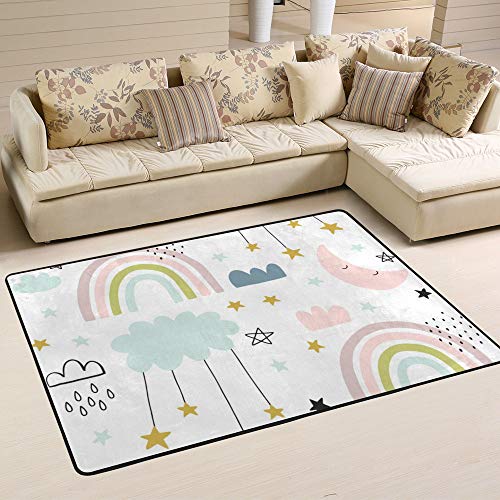 Tapis en velours polyester grande taille lavable RuChen nuages doux - 5
