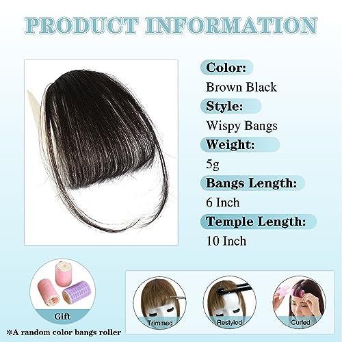 Nayoo Clip In Bangs - 100% Human Hair Wispy Bangs Clip In Hair Extensions thumb #1
