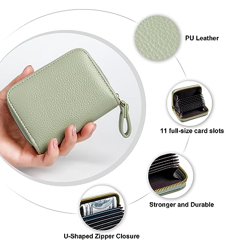 Image of Credit Card Wallet, RFID Card Case Wallet, Zipper Card Cases Holder for Men Women, RFID Blocking, KeyChain Wallet, Compact Size Card Organizer Case for Women