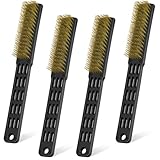 Taille portable : la petite brosse en acier pour le nettoyage a une longueur totale de 20,3 cm, une tête de brosse de 2,2 cm et une largeur de poignée de 2,5 cm, ce qui est adapté pour le transporter avec vous