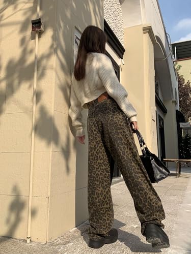 VCM Y2k Pants Leopard Print Pants Baggy Jeans Wide Leg Jeans Leopard Pants Grunge Y2k Pants Vintage Pants4