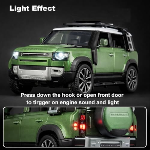Image of Pringo Fortuner Toy Car for Kids | 1:36 Scale Diecast Pull Back Metal SUV Car | Openable Doors, Boot, Light & Sound Fortuner Toy Car for 3+ Year Boys | Gift Toy for Kids (Defender Green)