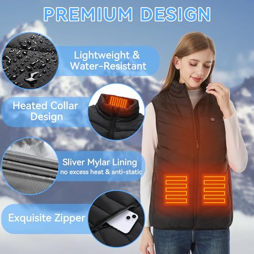 Men and Women Heated Vest with 9 Heating Zones, Lightweight Heating Vest for Winter (Battery Not Included)3