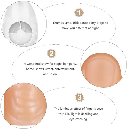 Miniatura 5 de NUOBESTY Juego de 15 luces para los dedos, cubierta para dedos, juguete de truco, puntas para pulgar, juguete espeluznante, accesorios de
