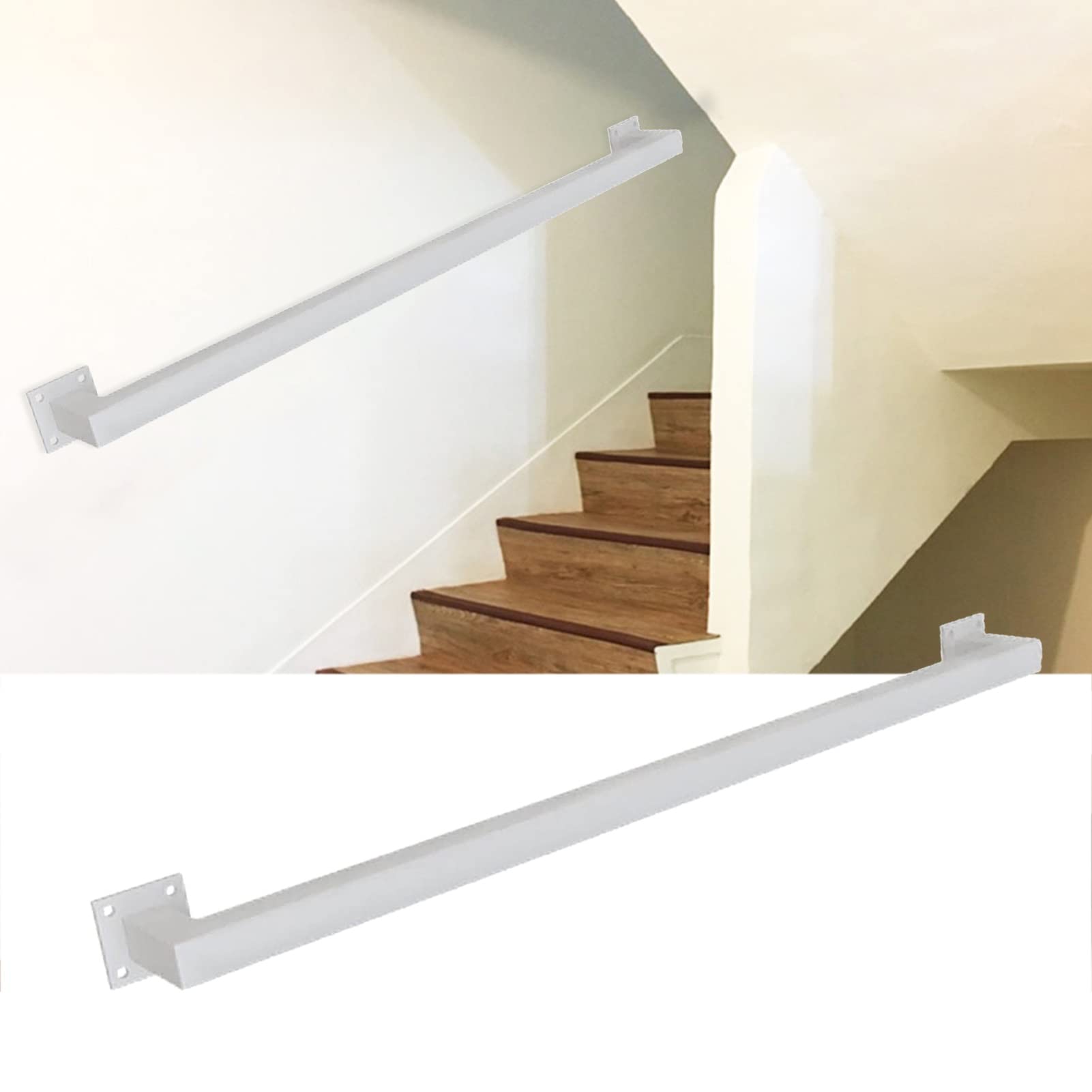 Main courante d'escalier en métal pour sécuriser l'accès du jardin et de la maison