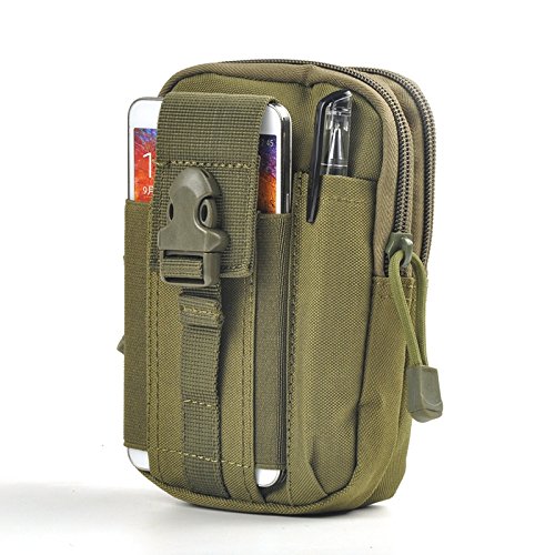 D30 Tactical Molle bolsas de cintura, Woopower impermeable hombres deportes al aire libre de la cintura Pack  Bolsa de Trabajo (12 pares, nailon cintura ejército Militar pequeñas bolsas, Army Green