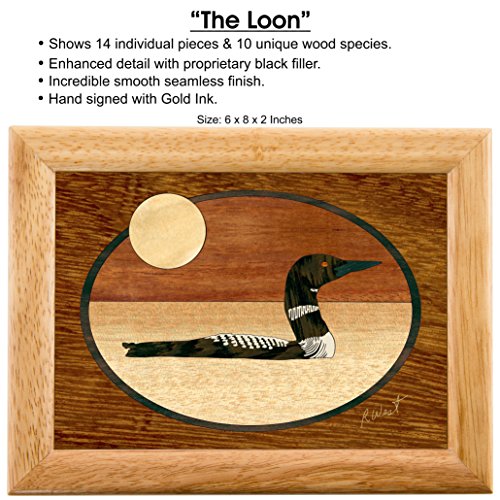 Marqart Wood Art Loon Box - Handmade In Usa - Unmatched Quality - Unique, No Two Are The Same - Original Work Of Wood Art. A Bird Gift, Ring, Trinket Or Wood Jewelry Box (#2143 The Loon 6X8X2) #TOP1