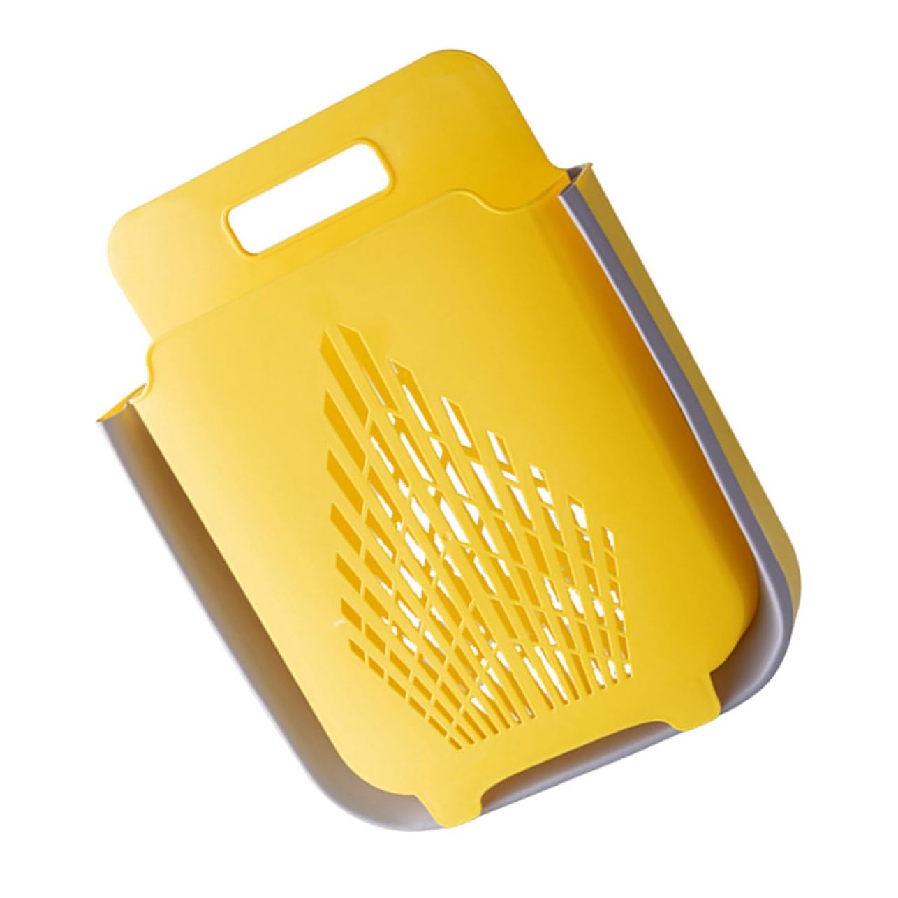 Cesto Porta Biancheria da Parete Pieghevole in Pp, Grande Capacità | Bagno e Organizzazione Domestica, Design Salvaspazio Installazione Semplice, Colore Giallo Formato Piccolo